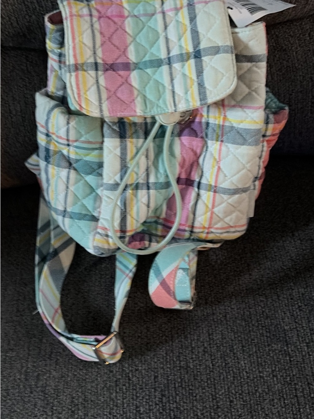 Vera Bradley Mini Backpack - Pastel Plaid pattern